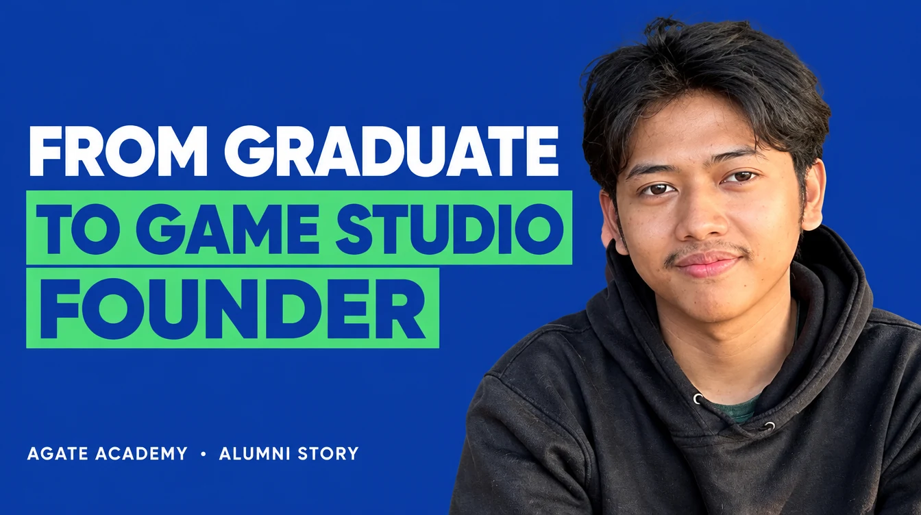 Lesmana Wahyu — From graduate to game studio founder. Established and leads his own game studio after graduating from Agate Academy.
